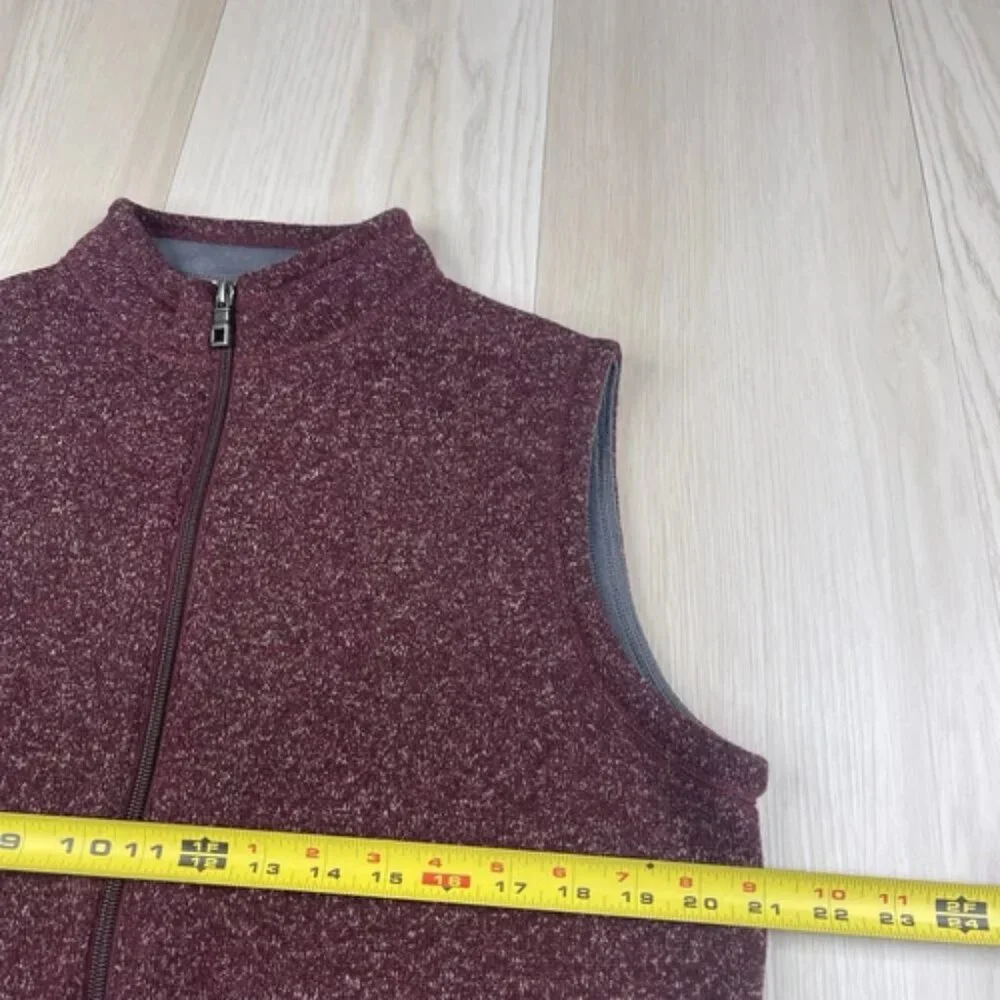 Peter Millar Crown Sweater Fleece Vest Burgundy Full-Zip Claret Size M Medium - Picture 3 of 8